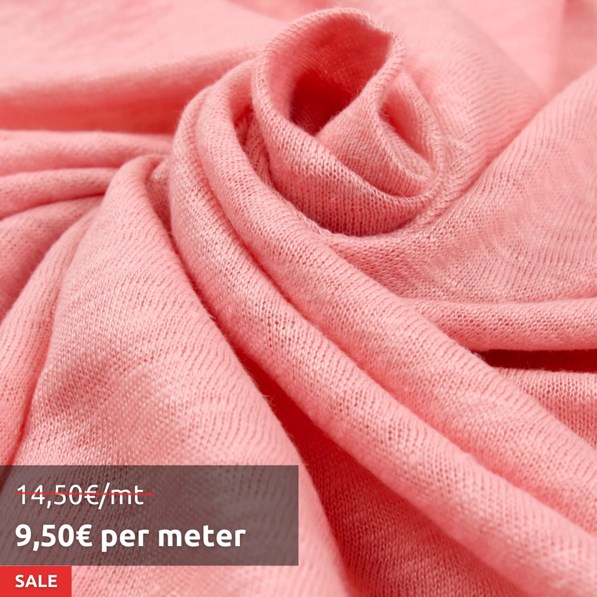 10 Mts Roll - Soft Linen Single Jersey (Bridal Rose) - OFFER: 9,50€/Mt