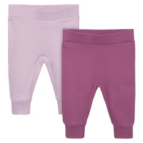 2-Pack Baby Girls Comfy Stretch Purple Pants