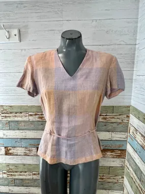 80’s Pastel Multicolor V Neck Short Sleeve Shirt