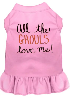 All The Ghouls Screen Print Dog Dress Light Pink Xxxl (20)