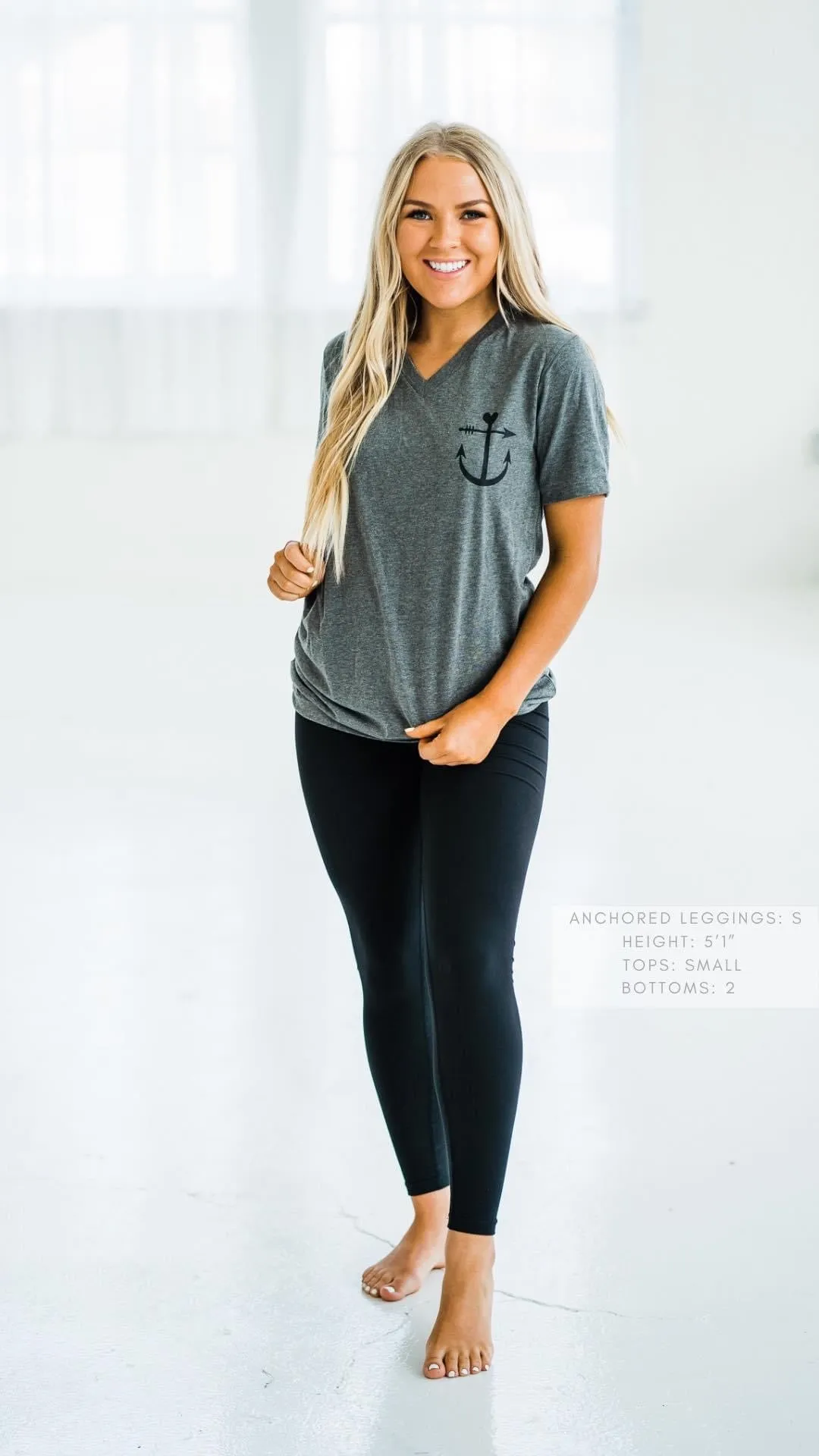 Anchored Arrows Full Length Leggings in black w/pockets