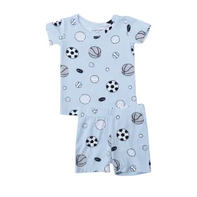 Angel Dear Kids Loungewear Pajamas Short Set in Blue Sports