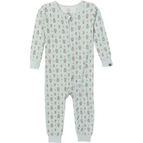 Baby & Toddler Girls Light Green Fleur Hacci Footless Pajamas