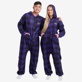 Baltimore Ravens Plaid One Piece Pajamas