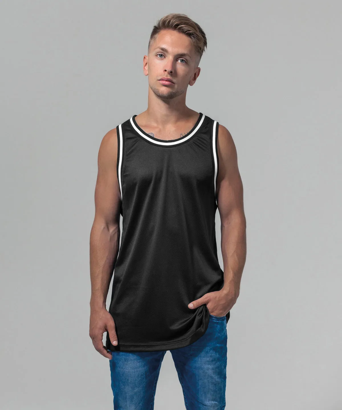 Black/White - Mesh tank top