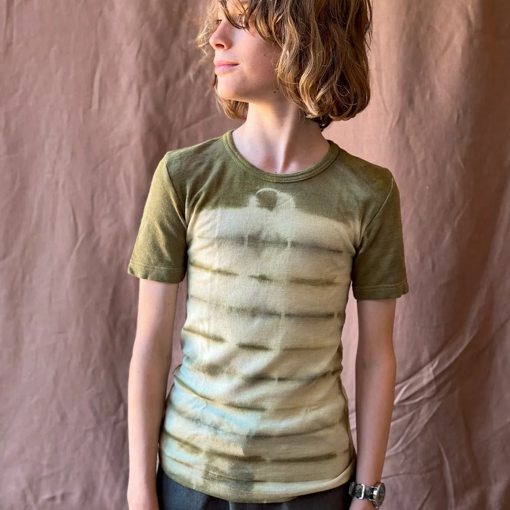 Child's Plant Dyed T-Shirt in Organic Cotton/Merino/Silk - Gold (2-12y)