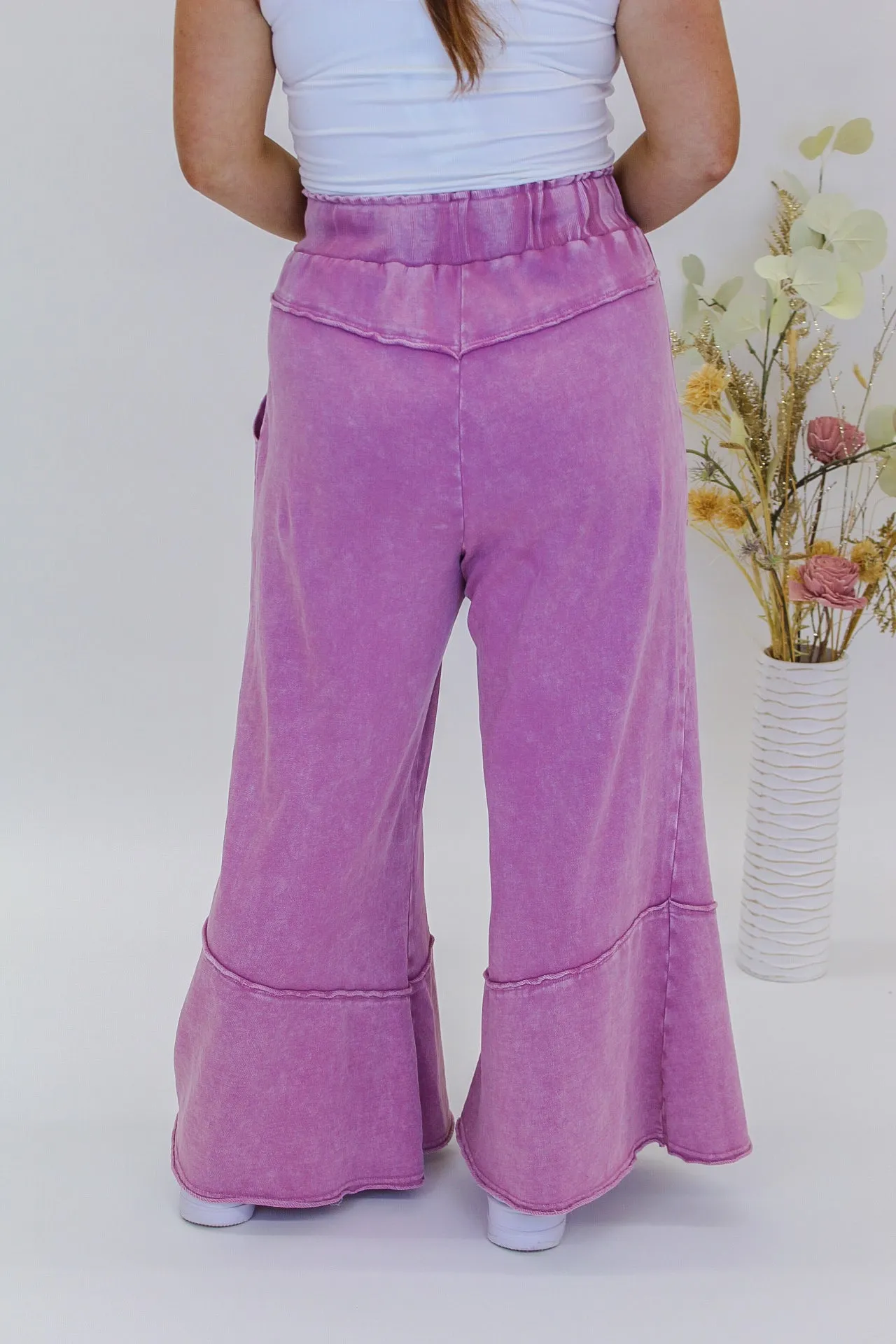 Comfy Cozy Terry Knit Wide Leg Pants