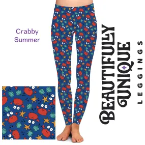 Crabby Summer Full-Length OR Capri - High-quality Handcrafted Vibrant Leggings