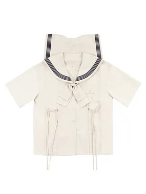 Cute Cinnamoroll Japanese Navy Style Sailor Collar Short-sleeved Blouse