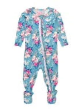 Fancy Me Floral Ruffled Footie