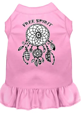 Free Spirit Screen Print Dog Dress Light Pink 4x (22)