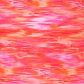 Fuchsia and Orange Pastel Colors Abstract Charmeuse Polyester Fabric