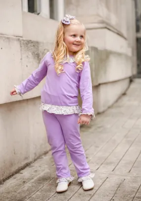 Girls Lilac Ditsy Loungewear Set