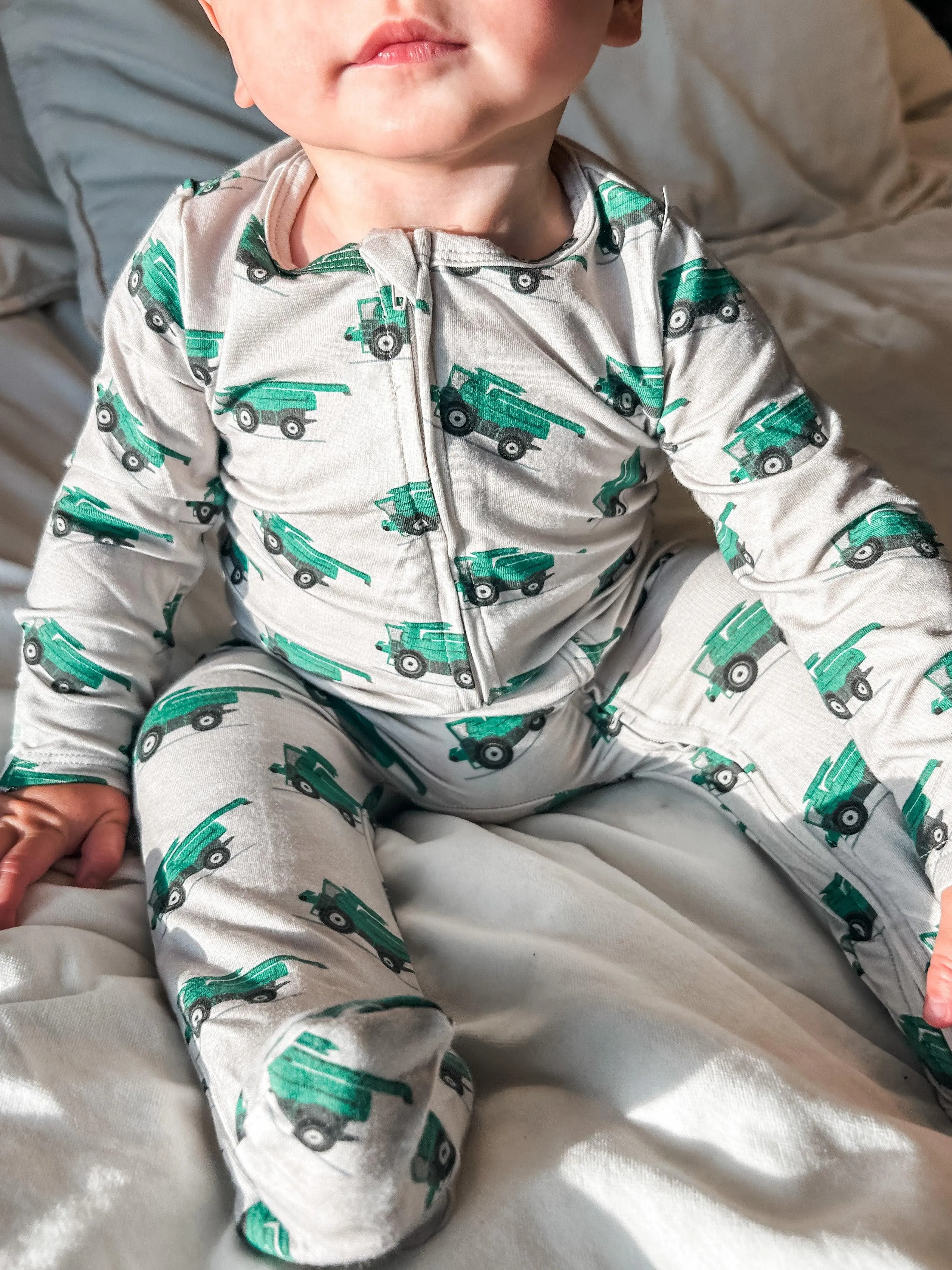 Green Combine Baby Bamboo Pajamas