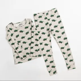 Green Combine Toddler/Youth Bamboo Pajamas