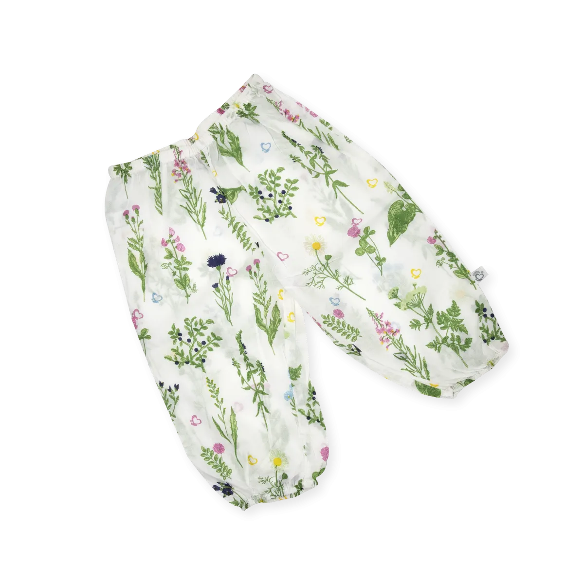 Handprinted  Organic Voile Pants - Swedish Flora