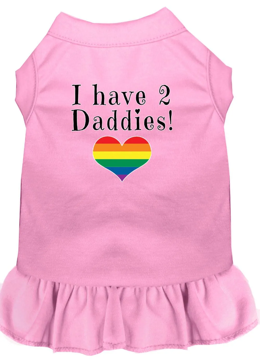 I Have 2 Daddies Screen Print Dog Dress Light Pink Lg