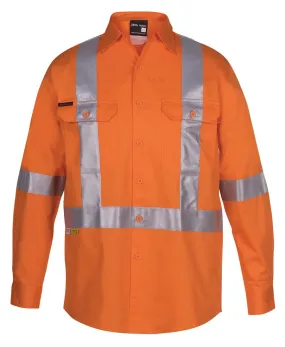 JB's HI VIS (D N) L/S 150G CROSS BACK TAPE SHIRT - 6DCBL