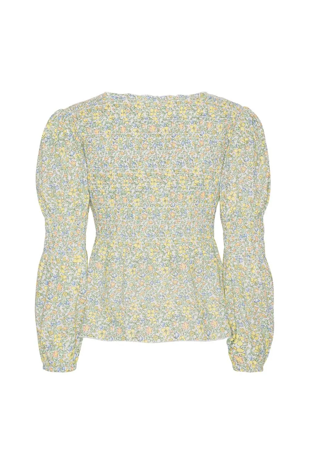 KaroIC Smock Bluse - Pastel Grøn Print