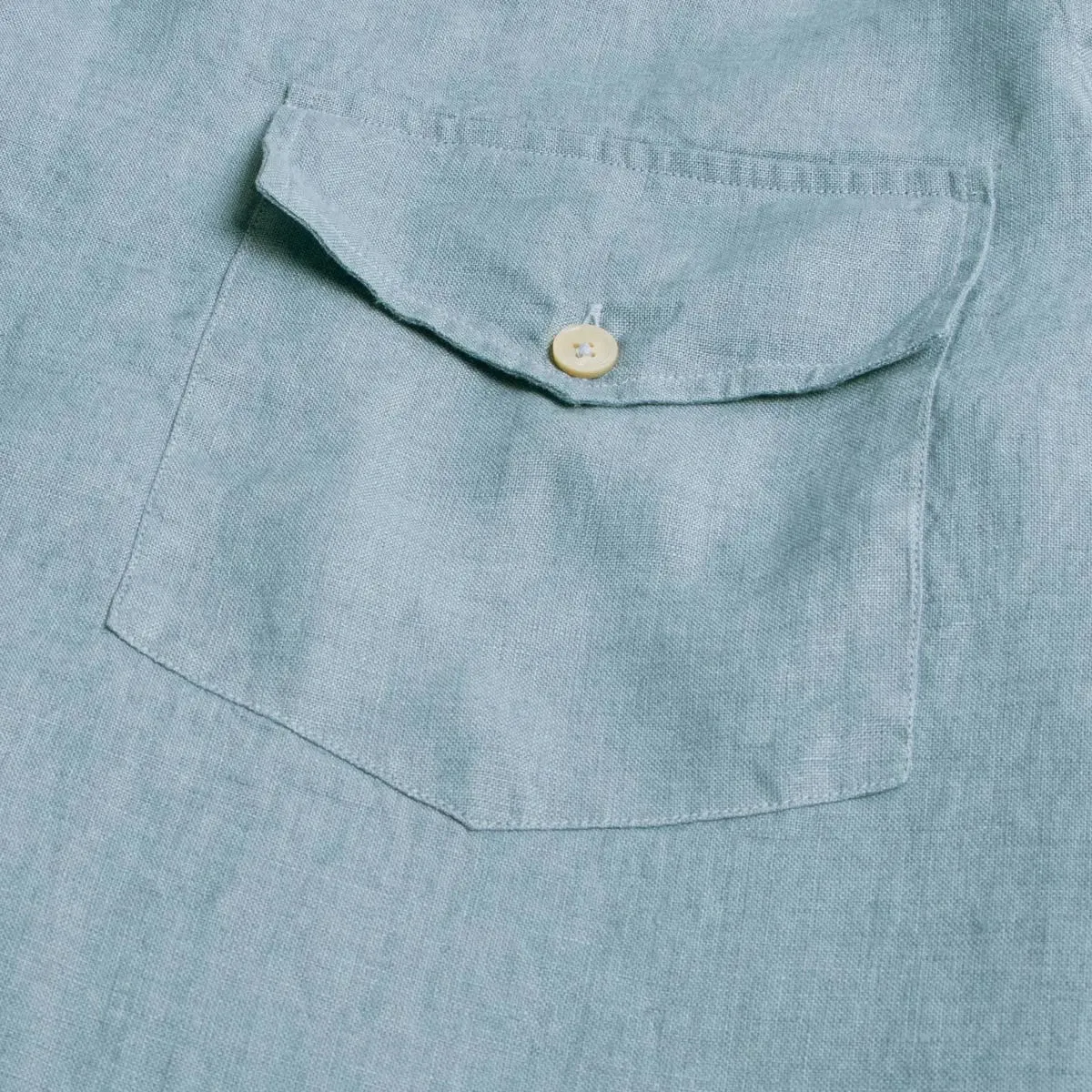 Light Blue Italian Linen Short Sleeve Shirt