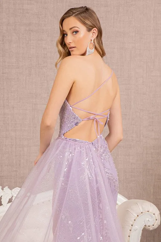 Light Purple One Shoulder Jewel Mermaid Dress