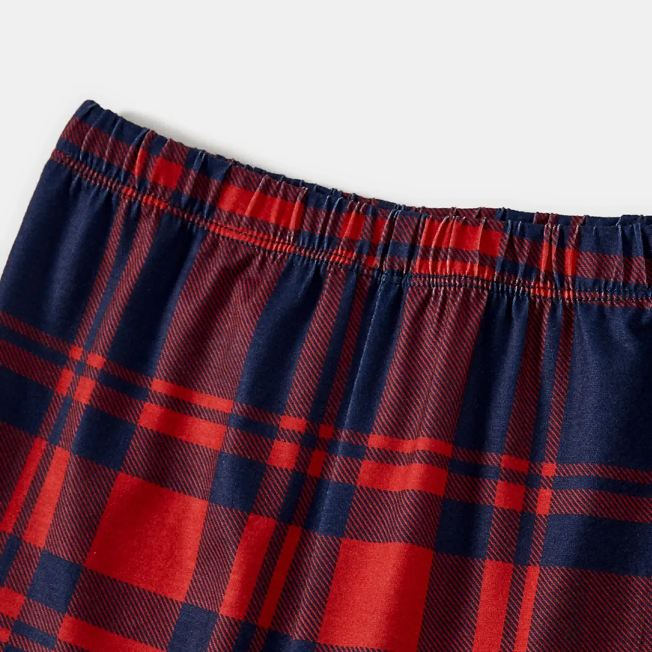 "Dear Santa They are The Naughty Ones" Slogan Printed Red and Blue Plaid Christmas Matching Pajamas