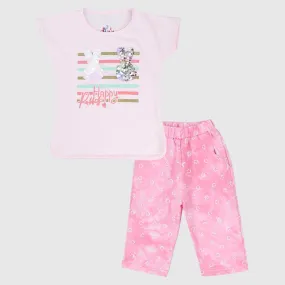 "Happy Rabbit" Short-Sleeved Pajama