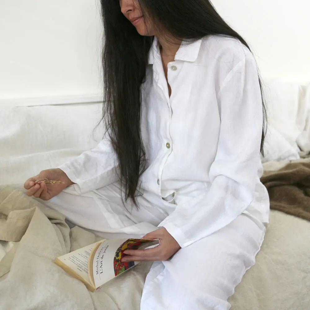 "Joan" Soft Linen Pajamas Set