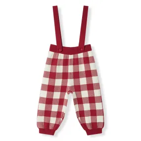 Red Gingham Suspender Pants