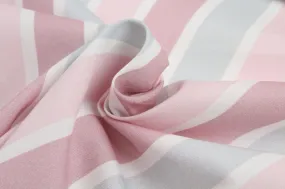 Stretch Cotton Poplin - Stripes Print in Pastel Colors