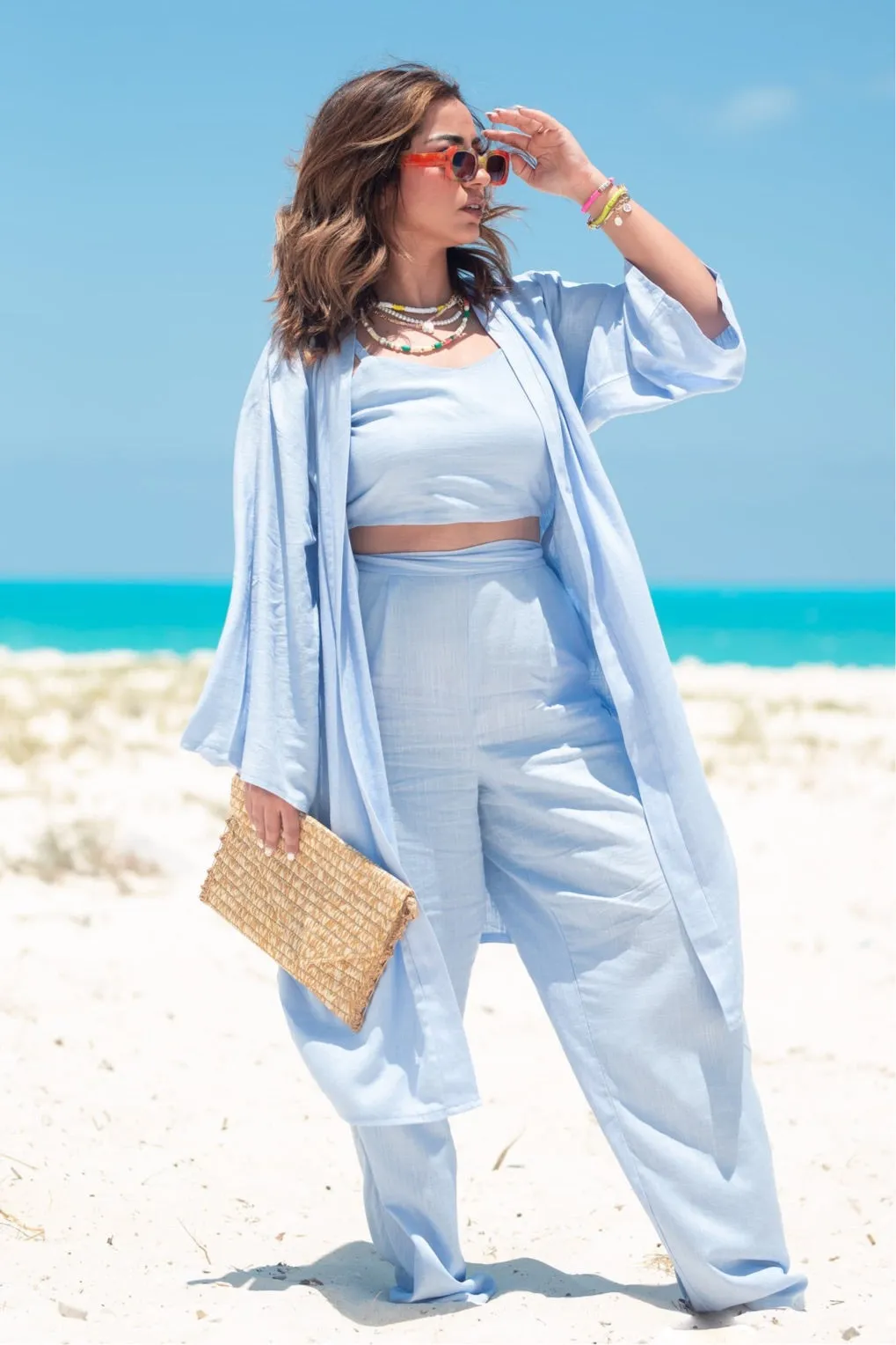 The comfy Linen Set - Baby Blue