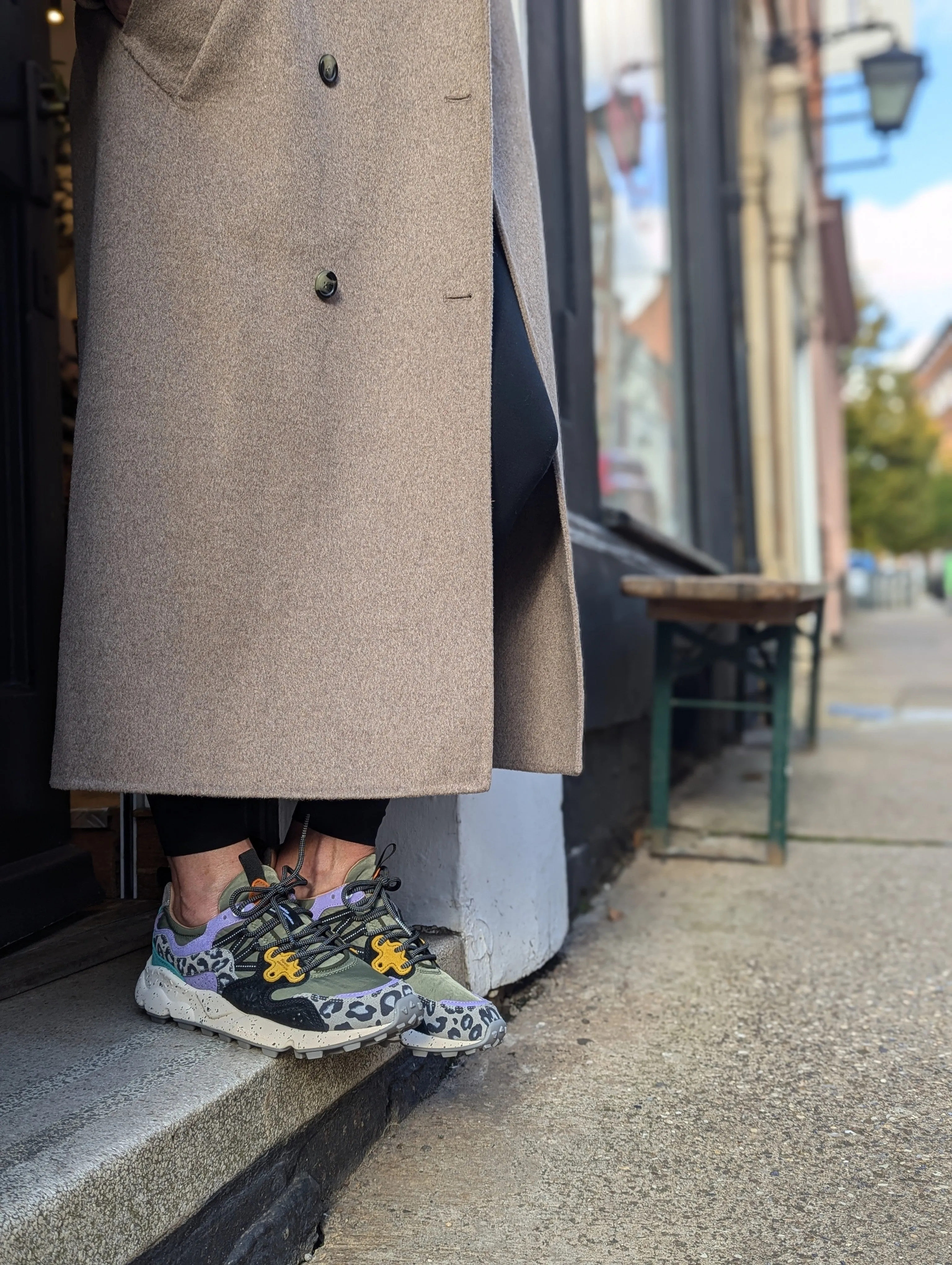 Yamano Military Green & Yellow Animal Print Sneakers