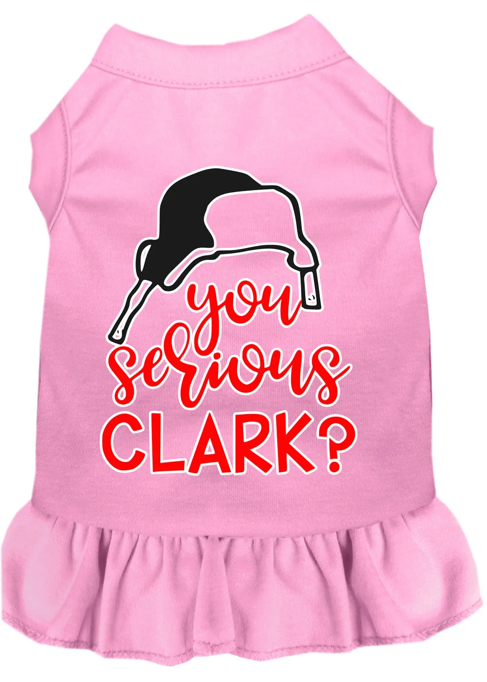 You Serious Clark? Screen Print Dog Dress Light Pink Xs